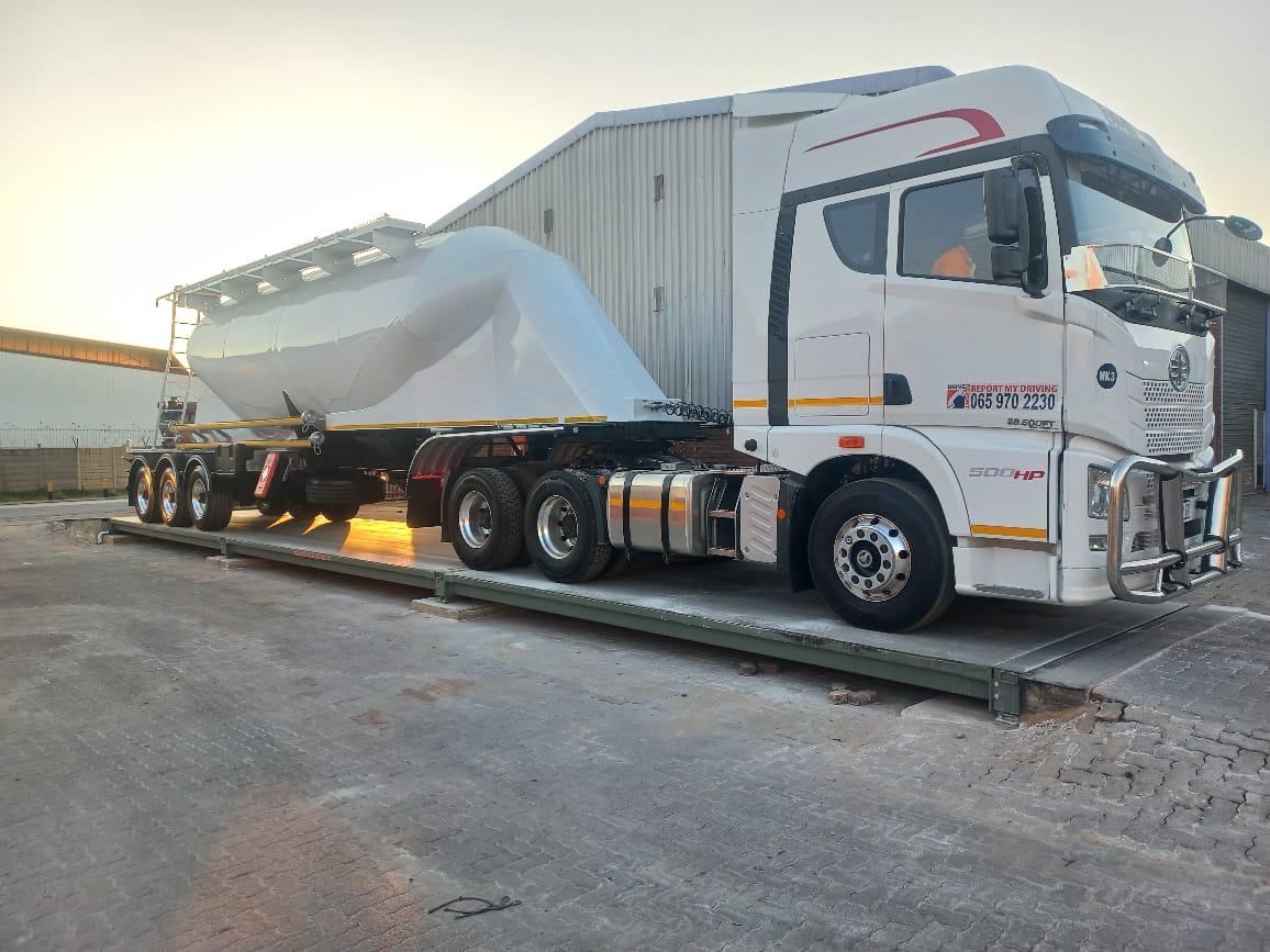 Mvuno bulk tanker on the weighbridge